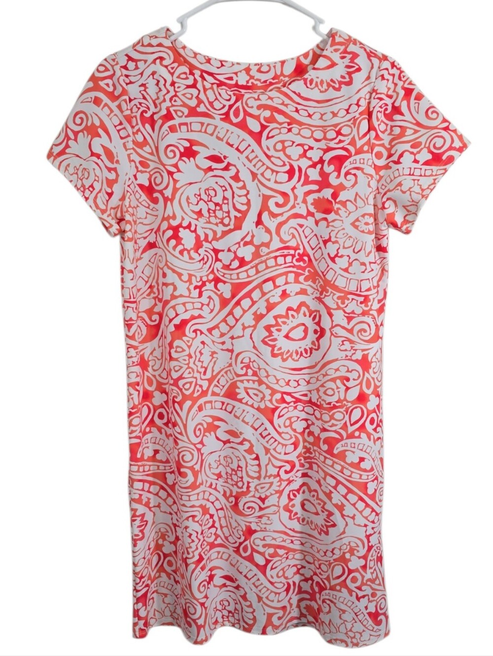 Jude Connally Orange Pink Paisley Short-Sleeve Ella Dress size Small